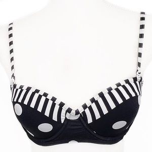 🌴👙Piha Black White Polka Dot Stripe Multiway Strap Bikini Top 8 3 for $20 Sale